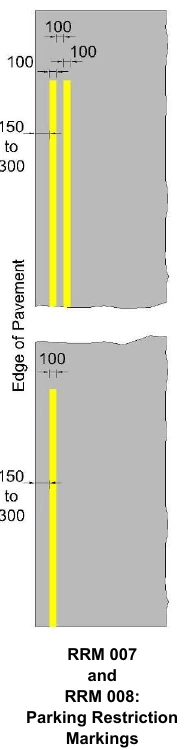 Double and Single Yellow Parking Restriction Markings